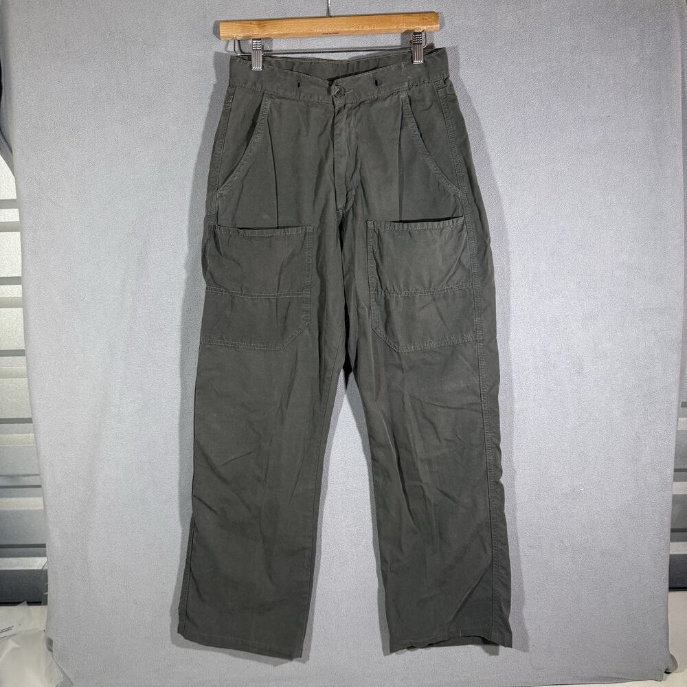 Blue Dot Womens Green Grey Cargo Pants Front Pocket Made In USA Size XS